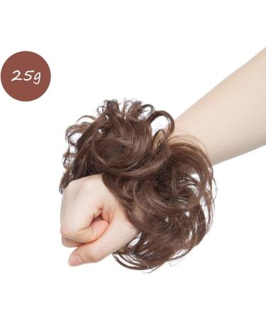 Brown Messy Curly Synthetic Hair Bun Extension - Updo Donut Scrunchie for Women | 25g - Buy Online on GoSupps.com