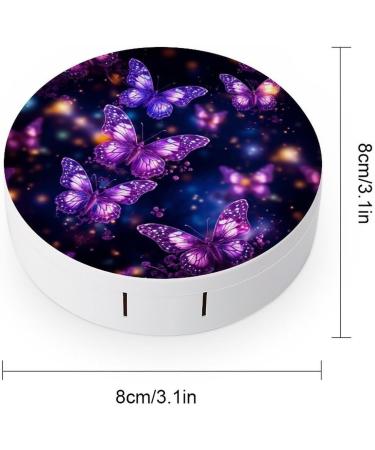 Buy Cute Purple Butterfly Print Contact Lens Case - Portable Travel Storage Box for Eyes - International Shipping Available - Buy Online on GoSupps.com