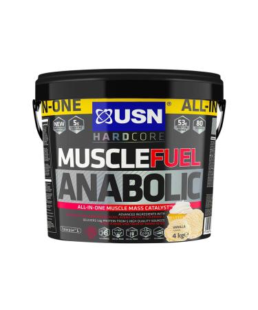 USN Muscle Fuel Anabolic Vanilla All-in-one Protein Powder Shake (4kg): Workout-Boosting Anabolic Protein Powder for Muscle Gain Vanilla 4 kg (Pack of 1)