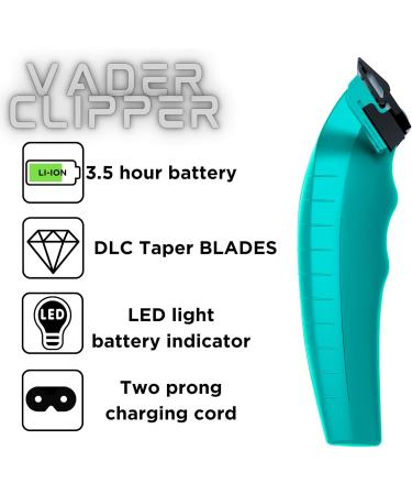 Supreme Trimmer Vader Clipper STC5098 | 7500 RPM Hair Trimmer with DLC Taper Blade | 210 Min Run Time | Professional Barber Clipper | Light Blue - Buy Online on GoSupps.com