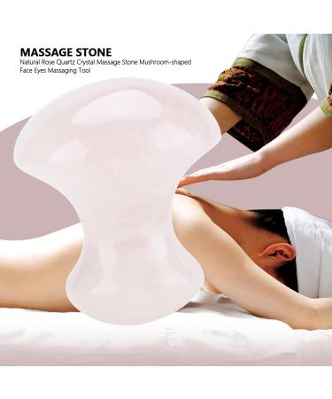 Portable Mushroom-Shaped Pink Quartz Massage Stone | Gua Sha Beauty Tool for Face Neck & Body Skin Tightening - Buy Online on GoSupps.com