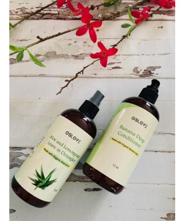 Oslove Aloe and Lemongrass Leave-in Detangler Spray - Organic Aloe Juice - 12oz | Shop Internationally - Buy Online on GoSupps.com