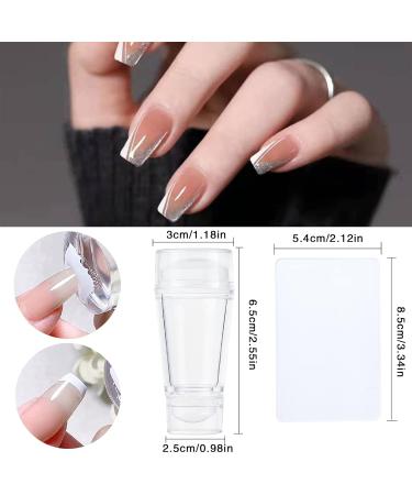 Niceneeded 4PC Nail Art Stamper Kit - Clear Jelly Stamper with Double Silicone Head & Scraper - Transparent Soft Stamp with Lid for Perfect Nail Designs - Buy Online on GoSupps.com