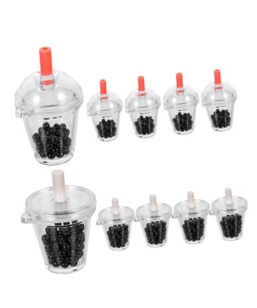 Anneome 1 Set Mini Pearl Milk Tea Phone Accessories Key Chain Making Kit Pearl Tea Pendant Charm Decorate