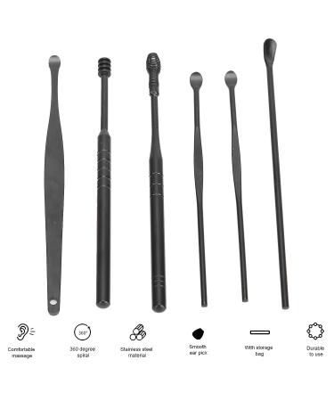 6Pcs Stainless Steel Ear Pick Set with Storage Bag - Portable Earwax Removal Tools - Buy Online on GoSupps.com