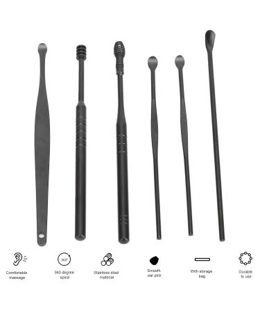 6pcs Stainless Steel Ear Wax Cleaner Tool Kit - Portable Ear Pick Set for Home, Salon & Travel - Buy Online on GoSupps.com