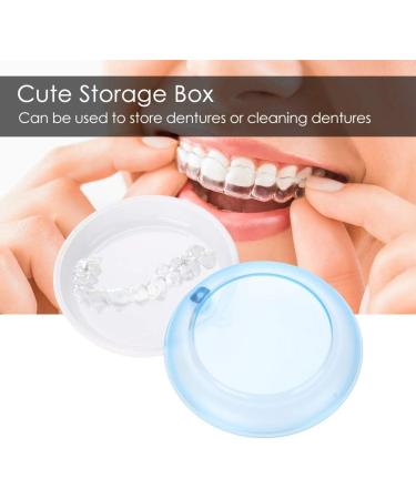 Portable Dnom Dose Orthodontic Holder | Suitcase for Storing & Cleaning Dentures | Rotating Tooth Storage Box - Sweet Blue - Buy Online on GoSupps.com