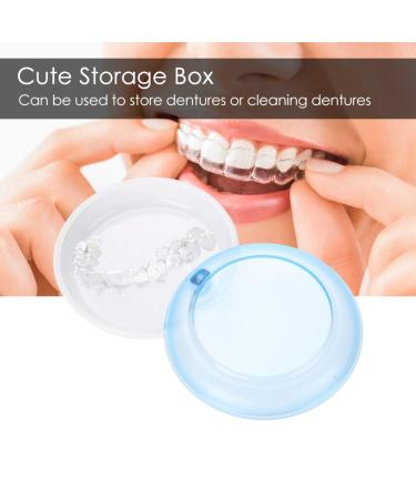 Tooth Protection & Cosmetic Tooth Storage Box - Portable Rotatable Holder for Dentures | Cute Designs in Blue - Buy Online on GoSupps.com
