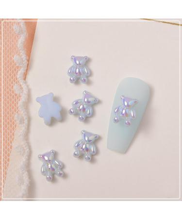 FEIlei 5PCS Cute Bear Nail Rhinestones Resin Bear Nail Gems Gummy Bear Nail Charms - Buy Online on GoSupps.com