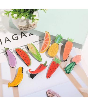 11 Pcs Fruit & Vegetable Hair Clips for Girls - Cute Hair Accessories - Buy Online on GoSupps.com
