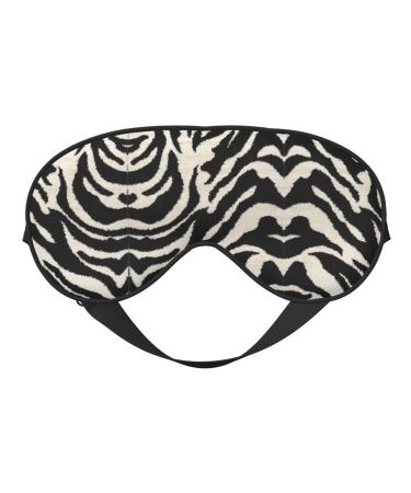 Zebra Animal Print Soft Adjustable Sleep Eye Mask Blackout Silk Light Pressure Blindfold for Men Women