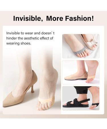 6 Pairs Invisible Cotton Toe Socks & Cushions for Metatarsalgia - Pain Relief Insoles for Men & Women - High Heel Pillows Shoe Inserts in Black Gray Skin Color - Buy Online on GoSupps.com