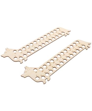 Exceart crochet 2 pieces of crossstick wire-rap board crossstick wrap plate Fade coil holder Faden board wood coil yarn coil board wood wrap board crochet animal storage box poplar