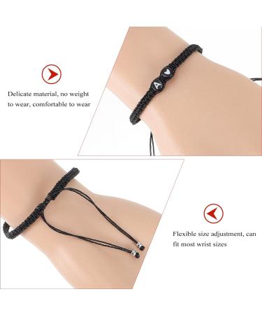 ABOOFAN 3pcs Black and White Heart Bracelet bond bracelets for couples initial bracelet charm bracelets Adjustable braided bracelet mens bangle bracelet couples bracelets Women Bracelet 6X6X0.5CMx5pcs Black Ax5pcs - Buy Online on GoSupps.com
