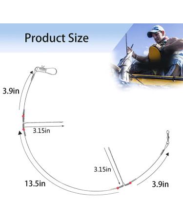 YOTO Stainless Steel Hi-Low Fishing Tackle Leaders with Swivels | High-Strength Saltwater Fish Wire Gear | 70lb-12pcs | Fishing Gift C1-17.7 - Buy Online on GoSupps.com