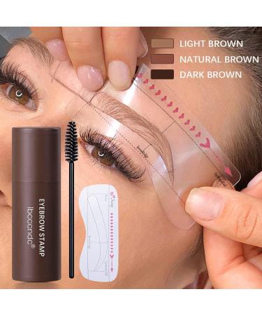 Eyebrow Stamp Waterproof Brow Kit Professional Eyebrow Powder Brow Stamp Shaping Kit 10 Reusable Eyebrow Stencils 2 Eyebrow Pen Brushes Dark Brown - Buy Online on GoSupps.com