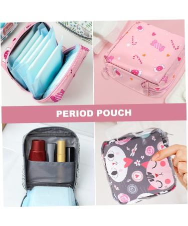 KOMBIUDA 4pcs Sanitary Napkin Storage Bags - Cute Zipper Period Pouch Set for Teen Girls - Travel Toiletry Bag Organizer - Buy Online on GoSupps.com