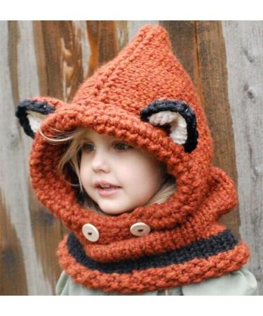 Azornic Winter Hat Scarf Hood for Kids - M Orange (2-8 Years) - Buy Online on GoSupps.com