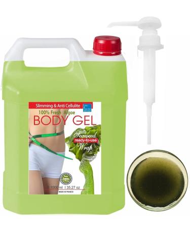 blue & navy Bretania - Anti-cellulite Slimming Wrap Gel 1000ml | Face Body & Bath Care | Oily Skin Treatment Acne Detox | Sea Concentrate Transparent 1 l (Pack of 1)