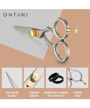 ONTAKI 3-Piece Scissors Set: Japanese Steel Beard & Mustache Scissors, Facial Grooming Nose Hair Scissors - Curved and Rounded Tips - Buy Online on GoSupps.com
