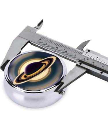 Beautiful Saturn Round Pill Box - 3 Compartment Organizer for Purse & Pocket | Portable Travel Solution - Buy Online on GoSupps.com