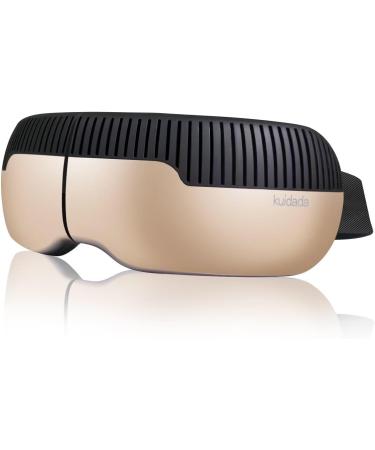 Eye Massager with Heat Foldable Heated Eye Mask for Dry Eyes Improve Sleep Face Massager with Vision Window Eye Care Massager with Bluetooth Music Birthday Gifts for Women/Men Gold
