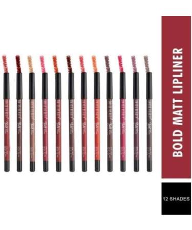 Swiss Beauty Bold Matte Lipliner Pencil 12 Multi Color (1.8g) Pack of 12 - Buy Online on GoSupps.com