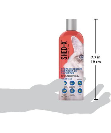 Shed-X Liquid Daily Supplement for Cats 8 oz - 100% Natural Formula for Excessive Shedding - Essential Fatty Acids, Vitamins, and Minerals - Buy Online on GoSupps.com