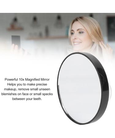 Small Round 10X Magnifying Mirror 7.5cm Suction Cup Makeup Mirror for Travel Portable and Compact ABS Material (Black) - Buy Online on GoSupps.com