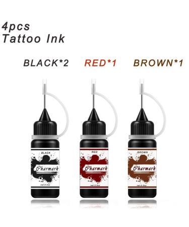 Charmark Temporary Tattoo Kit - 84 Stencils, 4 Bottles - Full Painting Kit - Buy Online on GoSupps.com