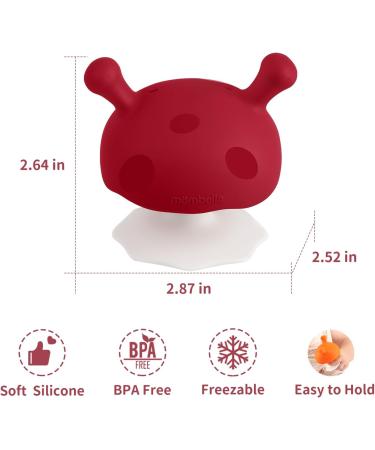 Baby Teething Toys for 3 Months+ Sucking Needs with Clip to Attach on Cloth. Mombella Baby Teethers for Infants Soft Silicone BPA Free Chew Toy for Babies Baby Show Gifts for Newborn Red - Buy Online on GoSupps.com