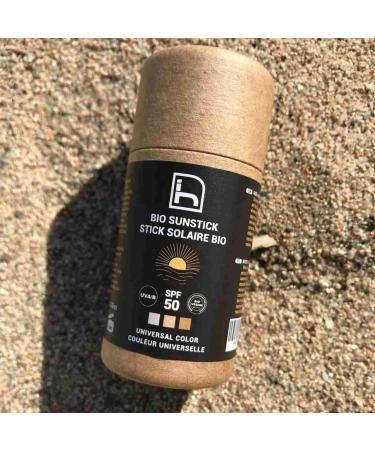 Facial Sunscreen 50 with Organic Color - Facial Sun Stick 50 - Facial Sunscreen 50 with Color SPF 50 - Certified Organic and with Biodegradable Cardboard Packaging - 50 g - Buy Online on GoSupps.com