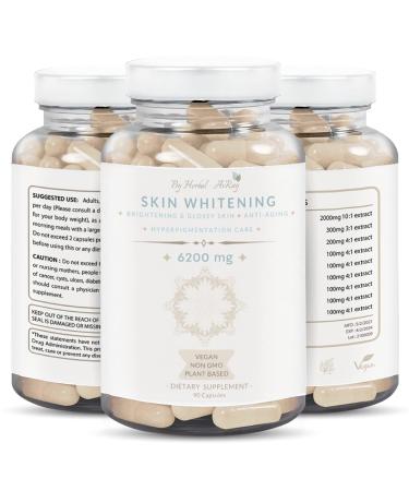 Glutathione Whitening Pills 6200mg  Natural Skin Lightening Pills with Collagen, Acne Scars & Dark Spot Remover, Skin Bleaching Supplement with Anti-Aging & Antioxidant Effect, 90 Vegan Capsules - Buy Online on GoSupps.com