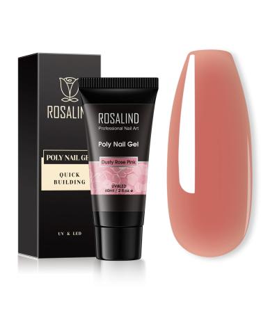 Rosalind poly nail gel 60ml art acrylic gel for nails UV/LED nail polish gel extension glue for manicure repair nail extension dusty rose pink - Buy Online on GoSupps.com