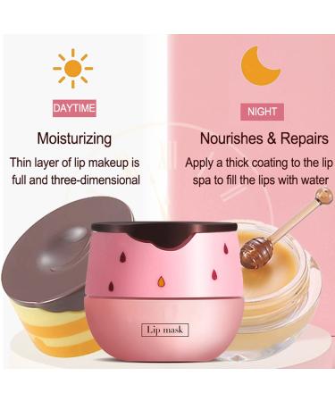 Bee Balm Lip Balm Honey Pot 2 PCS - Strawberry & Honey Lip Masks for Hydration and Prevention of Dry, Cracked Lips - Exfoliating Lip Scrub and Sleep Mask - Reduces Lip Lines - Perfect Christmas Gift - Buy Online on GoSupps.com