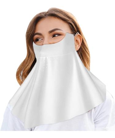 UV Protection Face Masque | Neck Gaiter Sun Masque Full Face Shield UV Masque Sunscreen Masque Sun Face Cover Breathable Face Scarf Cover for Men Women White - Buy Online on GoSupps.com