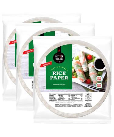 Best of Thailand Rice Paper | Perfect for Fresh Spring Rolls & Dumplings |Non-GMO, Gluten-Free, Vegan & Paleo | Kosher for Passover Kitniyot (Rice Paper Round)