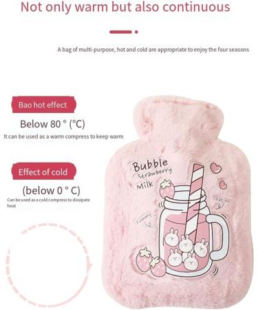 Pink 500ml Cozy Hot Water Bottle with Cover - Perfect for Kids & Winter Relief - Buy Online on GoSupps.com