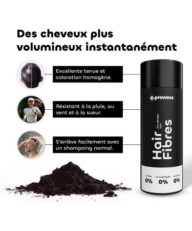 Prowess Dark Brown Hair Fiber - 27g - Natural & Vegan - Texturizes & Densifies - Hair Densifying Powder for Men & Women - Cotton Hair Fiber - Formaldehyde and Sulfate Free - Buy Online on GoSupps.com