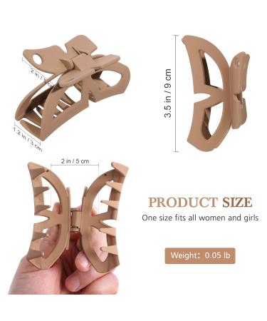 4 Pack Medium Large Hair Claw Clips for Women - Strong Hold Matte Jaw Clips for Thick Curly Hair - Non Slip Neutral Colors - Buy Online on GoSupps.com