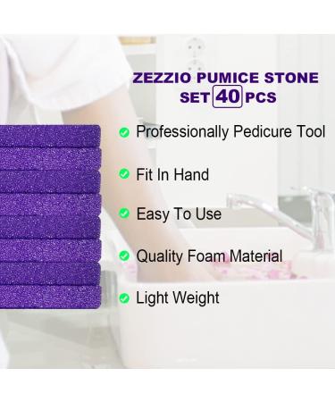 Pumice Stone for Feet - Disposable Purple Pedicure Scrubber (40 Count) - Exfoliator Sponge for Dead Skin Removal - Buy Online on GoSupps.com