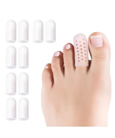 Toe Protectors Gel 10 Pcs Breathable Toe Protector Cap Cover Toe Guards for Protection of Ingrown Toenails Corns Calluses Blisters and More. Pinky Toe Caps-10 Pcs