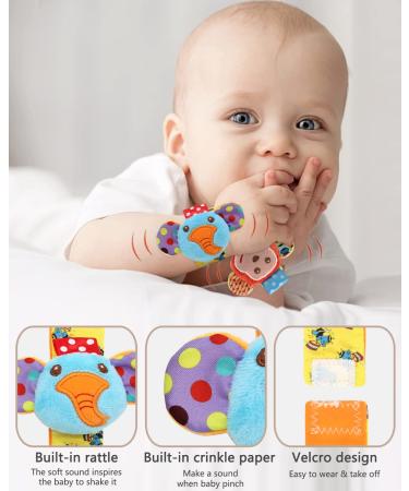 Sensory Plush Baby Rattle Toys for Newborns - Wrist, Foot, Handheld Rattles for Boys and Girls (A4) - Buy Online on GoSupps.com