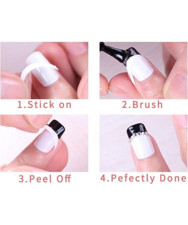 24-Sheet French Nail Sticker Self-adhesive Manicure Line Sticker for Nail Art Salon Home French Tip Guides Stickers D cor Nail Art Accessories - Buy Online on GoSupps.com