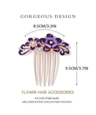 Rose Gold Crystal Bridal Hair Comb - C Purple - Buy Online on GoSupps.com