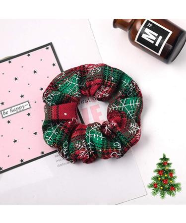 EGURS 10-Piece Christmas Hair Clips & Scrunchies - Red Checked Snowflake Elastic Hair Bands for Women & Girls - Buy Online on GoSupps.com