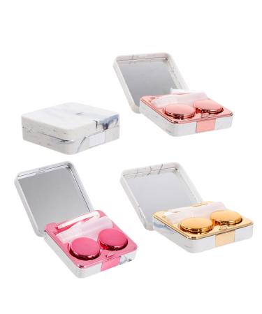 JECOMPRIS 8 STK square glasses case travel set for contact lens container holder storage soaking organizer-koffer eye-catching drinking box colored contact lenses travel ABS