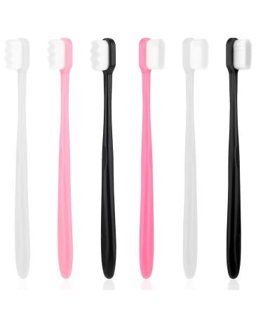 Ouligay 6 pieces nano toothbrush soft bristle toothbrush with 20 000 bristles micro nano manual toothbrush for fragile gums gum recession adult children