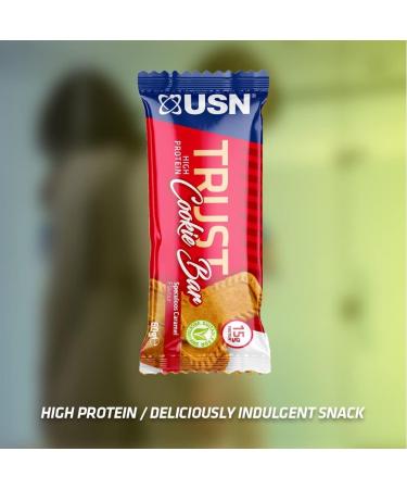 USN Trust Caramel Cookie Bar: High protein protein bars perfect for on the go and post workout (12 x 60g bars per pack) - Buy Online on GoSupps.com