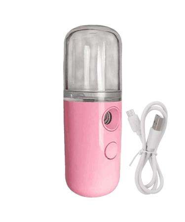 Face Steamer Humidifier - Small Facial Steamer Rechargeable Face Steamers | Travel Face Steamer with 30ml Water Tank 2-In-1 Face Skin Humidifier for Deep Pore Cleansing Relaxation Aromatherapy Home Pink